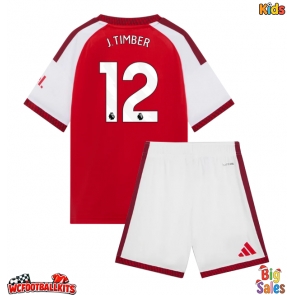 Arsenal Jurrien Timber #12 Replica Home Stadium Kit for Kids 2026-27 Short Sleeve (+ pants)
